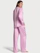 Піжама сатинова (сорочка + штани) Victoria's Secret Signature Satin Heart Long Pajama Set S Regular Ліловий - зображення 3