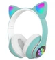 Бездротові навушники STN-28 Cat Ear, LED-підсвітка, Bluetooth 5.0, бірюзові - зображення 2