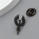 Значок из стали BROCHE брошь бижутерия Птицы Феникс чёрный BRGV114518 - изображение 2