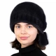 Женская шапка норковая Меховой Стиль Шарик Роза 54/60 Баклажанный (049/F) - изображение 1