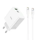 Сетевое зарядное устройство HOCO C113A Awesome PD65W dual port(1A1C) charger White - изображение 3