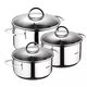 Набір каструль Bergner Classic, 1,7 л, 2,3 л, 3,3 л, 6 предметів (BG-6284) - зображення 1