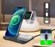Ładowarka bezprzewodowa Zenwire Foldable X12 3w1 USB-C Qi for Phone, Smartphone, Watch, Headphones TWS Airpods Buds Black (5904507529734) - obraz 4