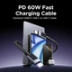 Кабель Ugreen L524 USB-C to USB-C 60W Fast Charging Braided Cable (3m) Space Gray (55776) - изображение 2