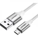 Кабель Ugreen US290 USB to Micro USB Cable Aluminum Braid (2m) White (60153) - изображение 2