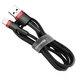 Кабель Baseus Cafule Cable USB для освещения (0.5м) Red/Black (CALKLF-A19) - изображение 2