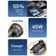 Автомобільний зарядний пристрій Essager Gyroscope Mini 45W Car Charger USB-A + Type-C Black (ECCAC45-TL01-Z) - зображення 5