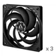 Вентилятор корпусний Arctic P12 Slim PWM PST 120 мм 4-Pin FDB 3 Pack Black (ACFAN00275A) - зображення 4