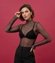Жіночий гольф у велику сітку прозора кофта fishnet лонгслів сітка для вечірок S/M Чорний (100112) - зображення 1