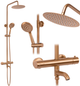 Душовий гарнітур REA LUNGO BRUSHED COPPER з термостатом та виливом - зображення 1