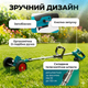 Аккумуляторная беспроводная газонокосилка-триммер для травы с колесами, 2 АКБ 48V 2000 mAh, комплект ножей - изображение 2