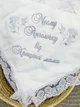 Утеплённая крыжма для девочки Family Tradition велюровая махра с вышивкой и кружевом 100х100 см белая Ангелы со звёздами - изображение 3