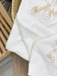 Крыжма для мальчика Family Tradition велюровая махра пике косичка с вышивкой 100х100 см Ангелы на небесах - изображение 3