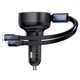 АЗП Baseus Enjoyment Pro Автомобильное зарядное устройство Type-C + выдвижной кабель C и iP 60W черное - изображение 3