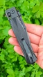 Складний тактичний ніж Elite Tactical GUARDSMAN ELUDER Folder, клинок D2 Tanto, складна гарда, склобій, All Black - зображення 12