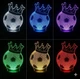 3D LED-нічник "Футбольний мяч з короною" з RGB-підсвіткою , 16 кольорів , пульт - изображение 2