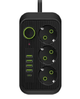 Мережевий фільтр (подовжувач) Power - Socket F09U 3 розетки 4 USB, Type-C 2 дюйми, чорний (3065) - зображення 2