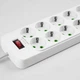 Мережевий фільтр подовжувач з USB і Type-C, розетка на 10 гнізд, зарядна станція електрична D10 5 м білий - зображення 6