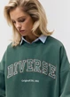 Свитшот женский с вышивкой Diverse LOFIRA S/M Зеленый (5905384266972) - изображение 3