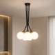 Світильник підвісний MSK Electric Luna люстра на сім плафонів куль Е27 d-150mm PL 202612-7R BK - зображення 1
