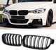 Грати радіатора BMW 3 F30/F35 (2013-2019) LCI в стилі М чорні глянсові двореберні ніздрі БМВ 3 (LMBMGRX505) - зображення 2