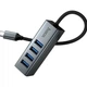 USB-хаб Hoco HB1C 4 в 1 Type-C на 4 порти USB 3.0 сірий алюмінієвий сплав швидкість до 5 Гбіт/с - зображення 8