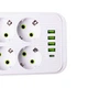 Мережевий фільтр подовжувач 6 розеток 4 USB 1 Type-C 3 м 2500 Вт білий термостійкий ABS F06U - зображення 4