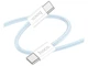 Кабель USB Type-C к Type-C 60W 3A 2м Голубой Hoco X104 для быстрой зарядки и передачи данных - изображение 4