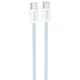 Кабель USB Type-C к Type-C 60W 3A 2м Голубой Hoco X104 для быстрой зарядки и передачи данных - изображение 7