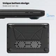 Накладка PC PU AMO-PU для MacBook Pro 14 дюймов 2021 2023 2024 2025 черная ударопрочная защита - изображение 7