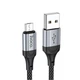 Кабель USB Micro 2.4A 1м чорний нейлон Hoco X102 для заряджання та передачі даних - зображення 6