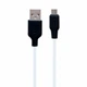 Кабель USB Micro 1 м 2,4 А чорно-білий силікон Hoco X21 Plus для заряджання та синхронізації - зображення 1