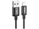 Кабель USB Lightning 2.4A 2м чорний алюмінієвий для заряджання та передачі даних Hoco X89 - зображення 7