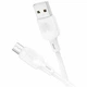 Кабель USB Micro 2.4A 1м силиконовый белый для зарядки и передачи данных Borofone BX113 - изображение 1