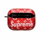 Футляр для навушників із пластику та силікону Supreme Red з карабіном для Apple Airpods Pro - зображення 1