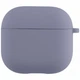 Футляр силіконовий з мікрофіброю для AirPods 3 колір 28.Lavender grey з карабіном - зображення 1