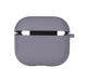 Футляр силіконовий з мікрофіброю для AirPods 3 колір 28.Lavender grey з карабіном - зображення 4