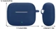 Силіконовий футляр з мікрофіброю для AirPods Pro 08.Dark blue з карабіном. - зображення 6