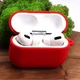 Силіконовий футляр з мікрофіброю для Airpods Pro червоний 14 карабін в комплекті - зображення 7