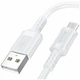 Кабель USB Micro 2.4A 1м ПВХ для заряджання та передачі даних Borofone BX111 Білий - зображення 1