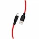 Кабель USB Lightning 1 м 2 4 А силиконовый черно-красный Hoco X21 Plus для зарядки и синхронизации - изображение 1