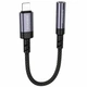 Перехідник Borofone BV24 Lightning AUX 3.5mm 15см сірий алюмінієвий сплав текстиль - зображення 1