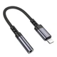 Перехідник Borofone BV24 Lightning AUX 3.5mm 15см сірий алюмінієвий сплав текстиль - зображення 3