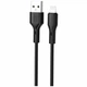 Кабель USB Lightning 2.4A 1м чорний для заряджання та передачі даних XO NB230 Rock Series - зображення 1