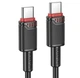 Кабель USB Type-C to Type-C 60W 1м 3A чорний PVC Borofone BX110 - зображення 8
