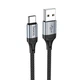 Кабель USB Type-C 3A 1м чорний нейлонова обплетення Hoco X102 для заряджання та синхронізації - зображення 5