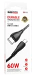 Кабель USB Type-C to Type-C 60W 1м для быстрой зарядки и передачи данных черный Borofone BX121 - изображение 6
