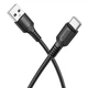 Кабель USB Type-C 3A 1м для заряджання та передачі даних чорний Borofone BX116 ПВХ - зображення 6