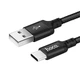 Кабель USB Type-C Hoco X14 1м черный с металлическими коннекторами текстильная оплетка - изображение 8