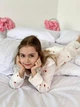 Пижама для девочек брюки+рубашка длинный рукав 116-122 см Amore красные сердечки M252P5453 - изображение 7